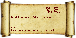 Notheisz Rázsony névjegykártya